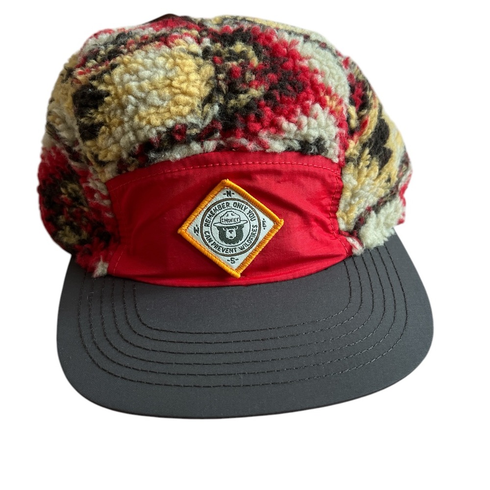MAD ENGINE SMOKEY THE BEAR SHERPA FLEECE COMPASS STRAPBACK HAT OFFICIAL LICENSED